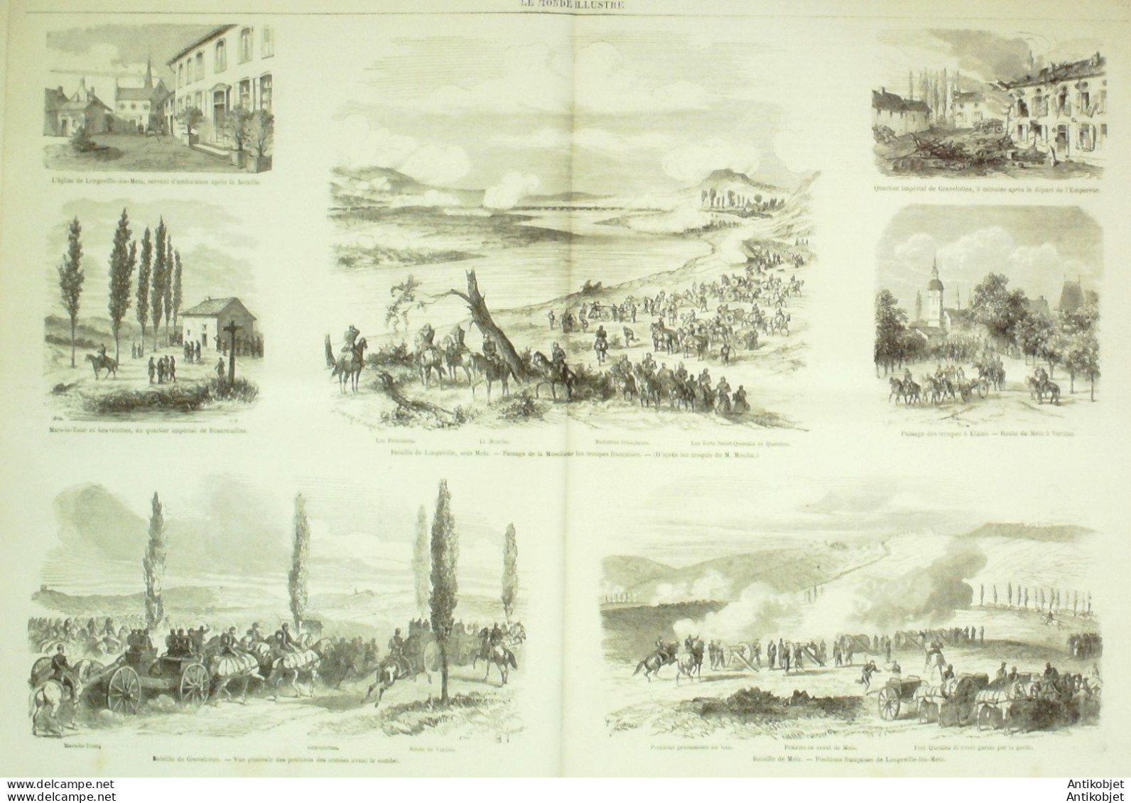 Le Monde Illustré 1870 N°698 Ars-Largunez Metz (57) Wissembourg Reichshoffen St-Avold (67) - 1850 - 1899