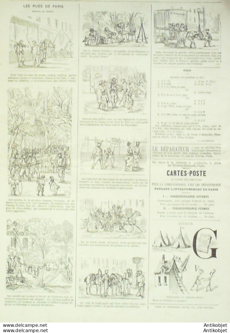 Le Monde Illustré 1870 N°703 Ballons-Poste Ferrières (77) Villejuif (94) Châtillon (92) Courbevoie (92) Lyon (69) - 1850 - 1899