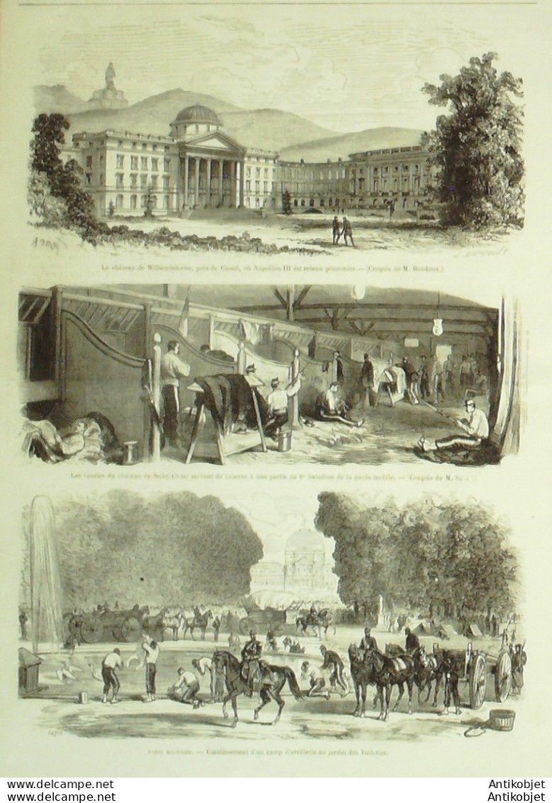 Le Monde illustré 1870 n°702 Allemagne Wilhemlshoehe Cassel St-Cloud (92) Villejuif (94) Montmartre 