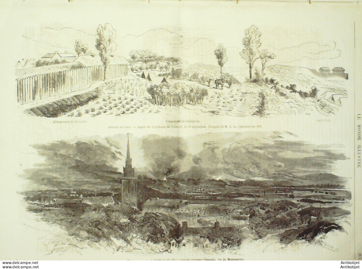 Le Monde illustré 1870 n°702 Allemagne Wilhemlshoehe Cassel St-Cloud (92) Villejuif (94) Montmartre 