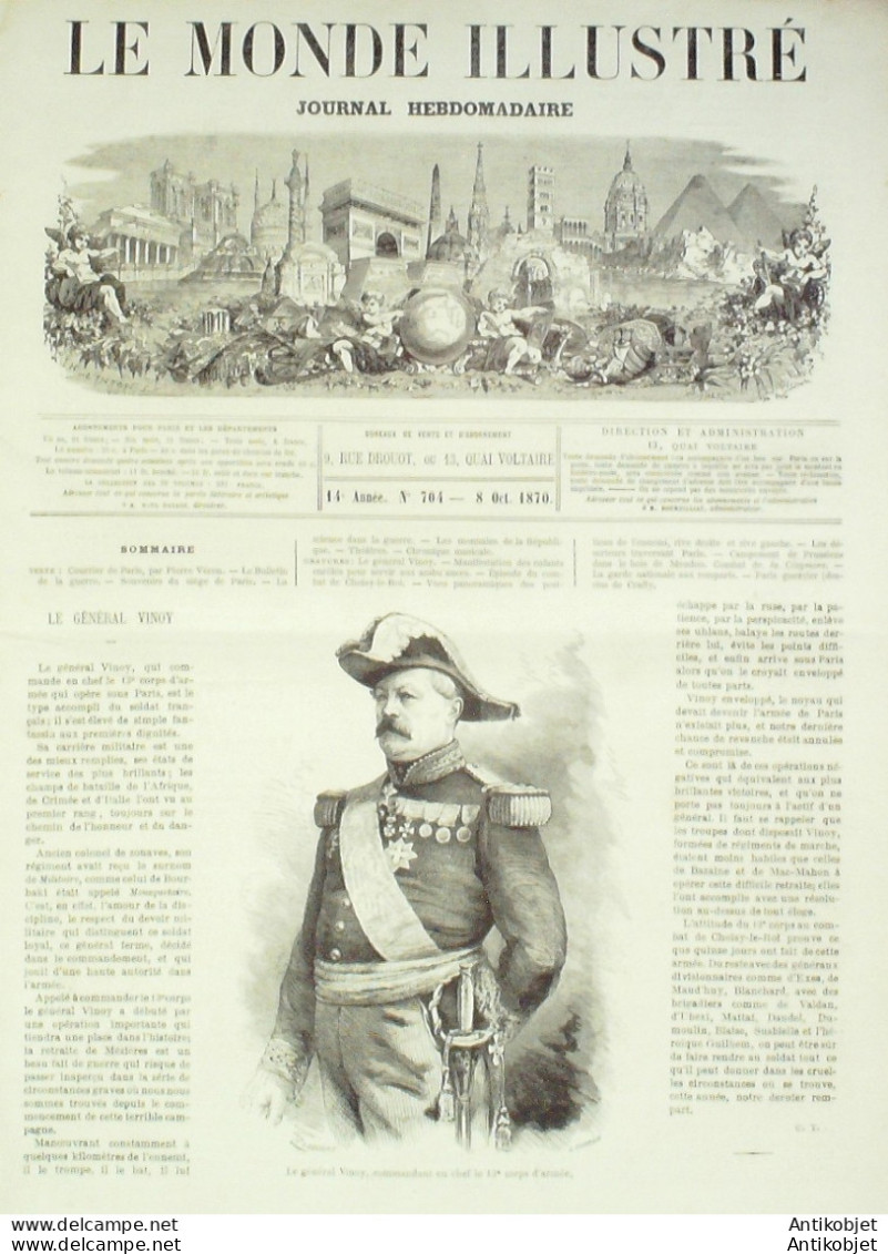 Le Monde Illustré 1870 N°704 Choisy-le-Roi (94) Meudon (92) Siège De Paris Combats Claymore - 1850 - 1899