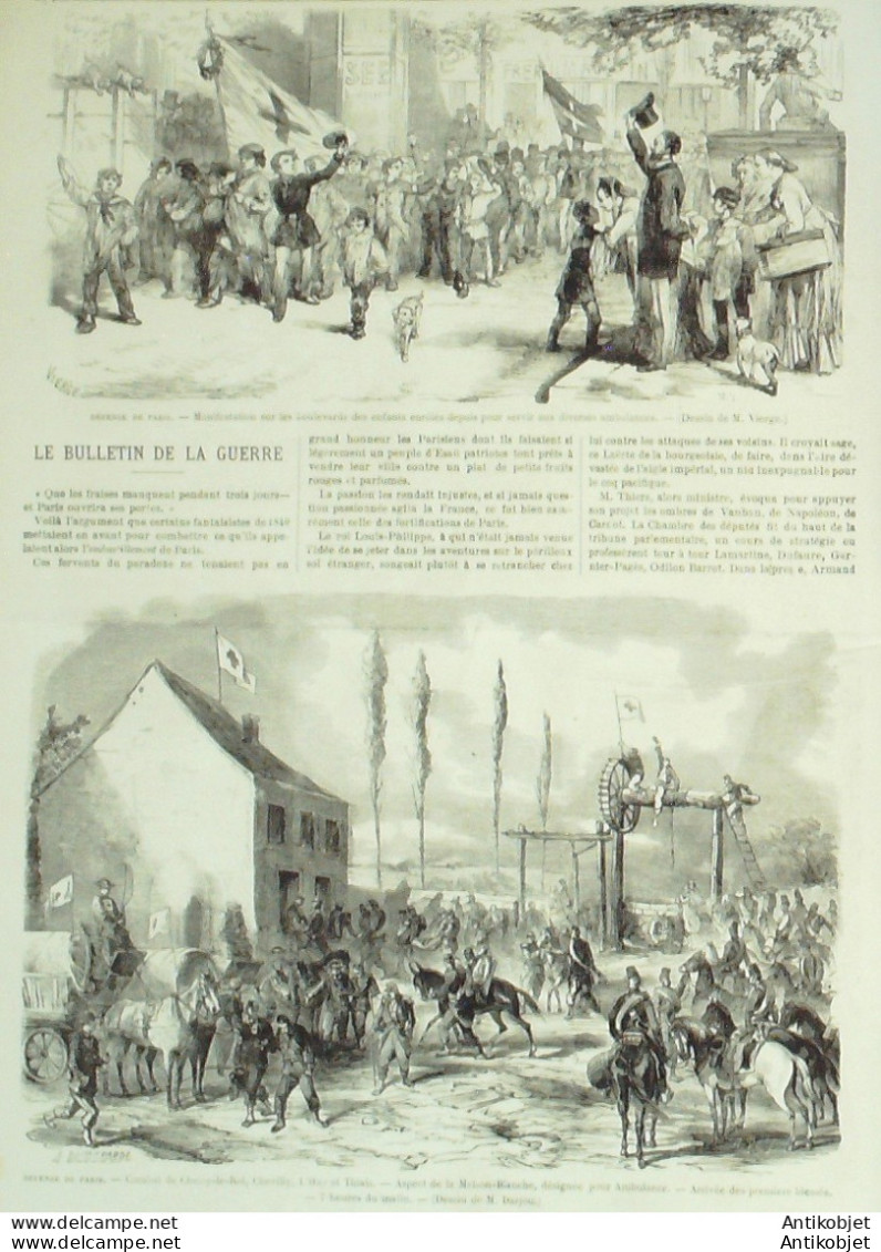 Le Monde Illustré 1870 N°704 Choisy-le-Roi (94) Meudon (92) Siège De Paris Combats Claymore - 1850 - 1899