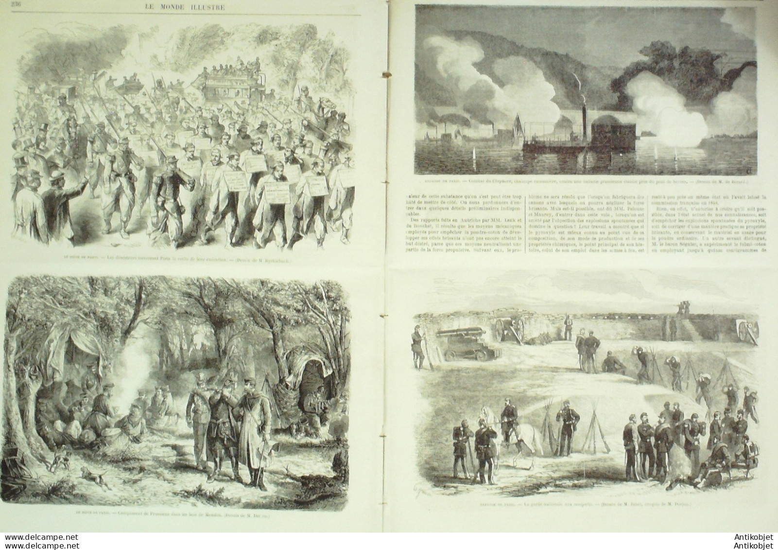 Le Monde Illustré 1870 N°704 Choisy-le-Roi (94) Meudon (92) Siège De Paris Combats Claymore - 1850 - 1899