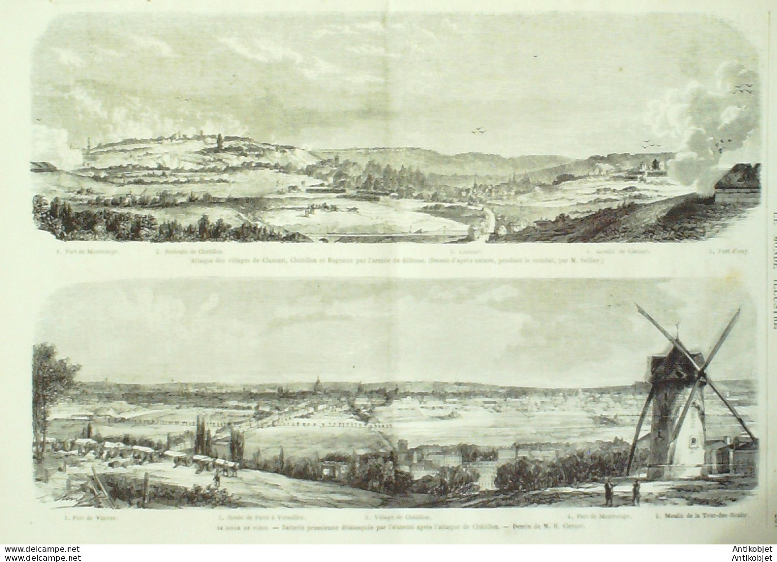 Le Monde Illustré 1870 N°706 St-Could (92) Château Bagneux (92) Mont-Valérien Clamart Chatillon (92) - 1850 - 1899