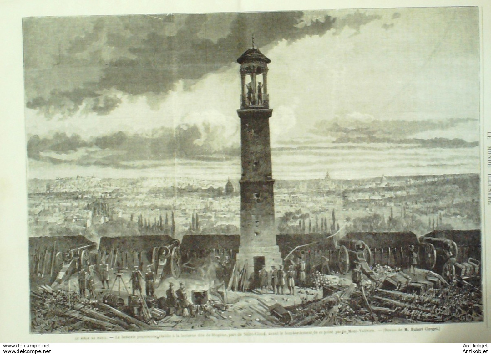 Le Monde illustré 1870 n°706 St-Could (92) Château Bagneux (92) Mont-Valérien Clamart Chatillon (92)