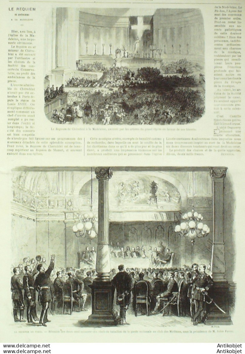 Le Monde Illustré 1870 N°709 Bourget (93) Résistance De Paris Soissons (02) Requiem De Chérubini - 1850 - 1899