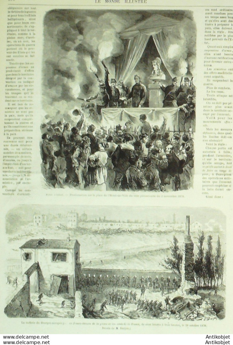 Le Monde Illustré 1870 N°709 Bourget (93) Résistance De Paris Soissons (02) Requiem De Chérubini - 1850 - 1899