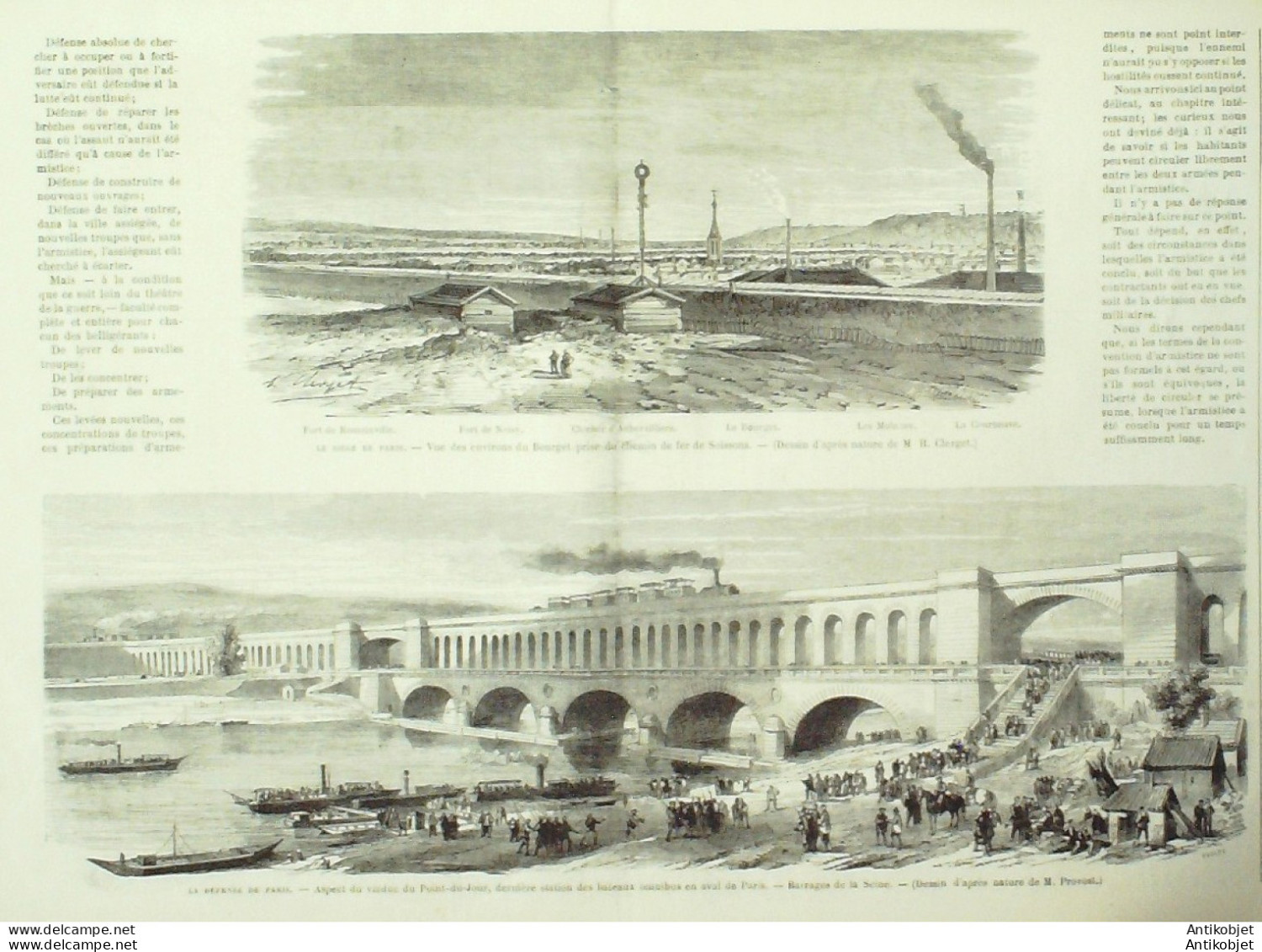 Le Monde Illustré 1870 N°709 Bourget (93) Résistance De Paris Soissons (02) Requiem De Chérubini - 1850 - 1899