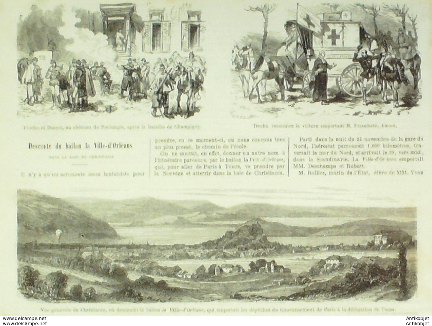 Le Monde Illustré 1870 N°713 Champigny (94) Gare Aux Bœufs & Montmély Moulin-Saquet Orléans (45) - 1850 - 1899