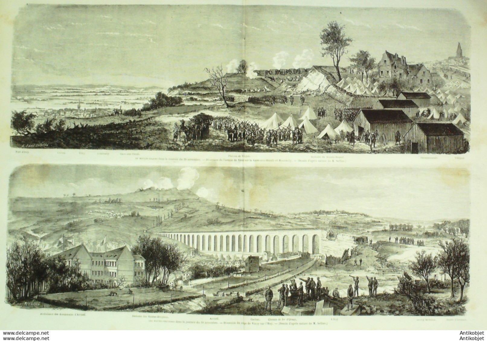 Le Monde Illustré 1870 N°713 Champigny (94) Gare Aux Bœufs & Montmély Moulin-Saquet Orléans (45) - 1850 - 1899