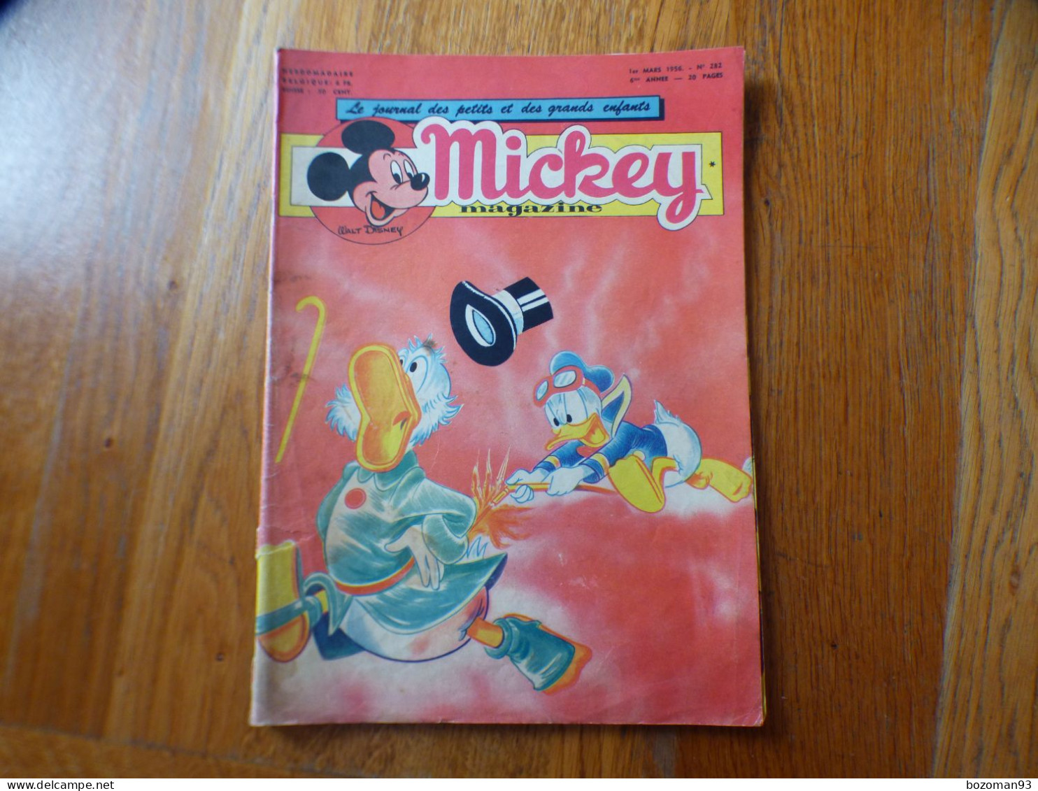 JOURNAL MICKEY BELGE  N° 282 Du 01/03/1956 COVER DONALD ET PICSOU + BELLE ET LE CLOCHARD - Journal De Mickey