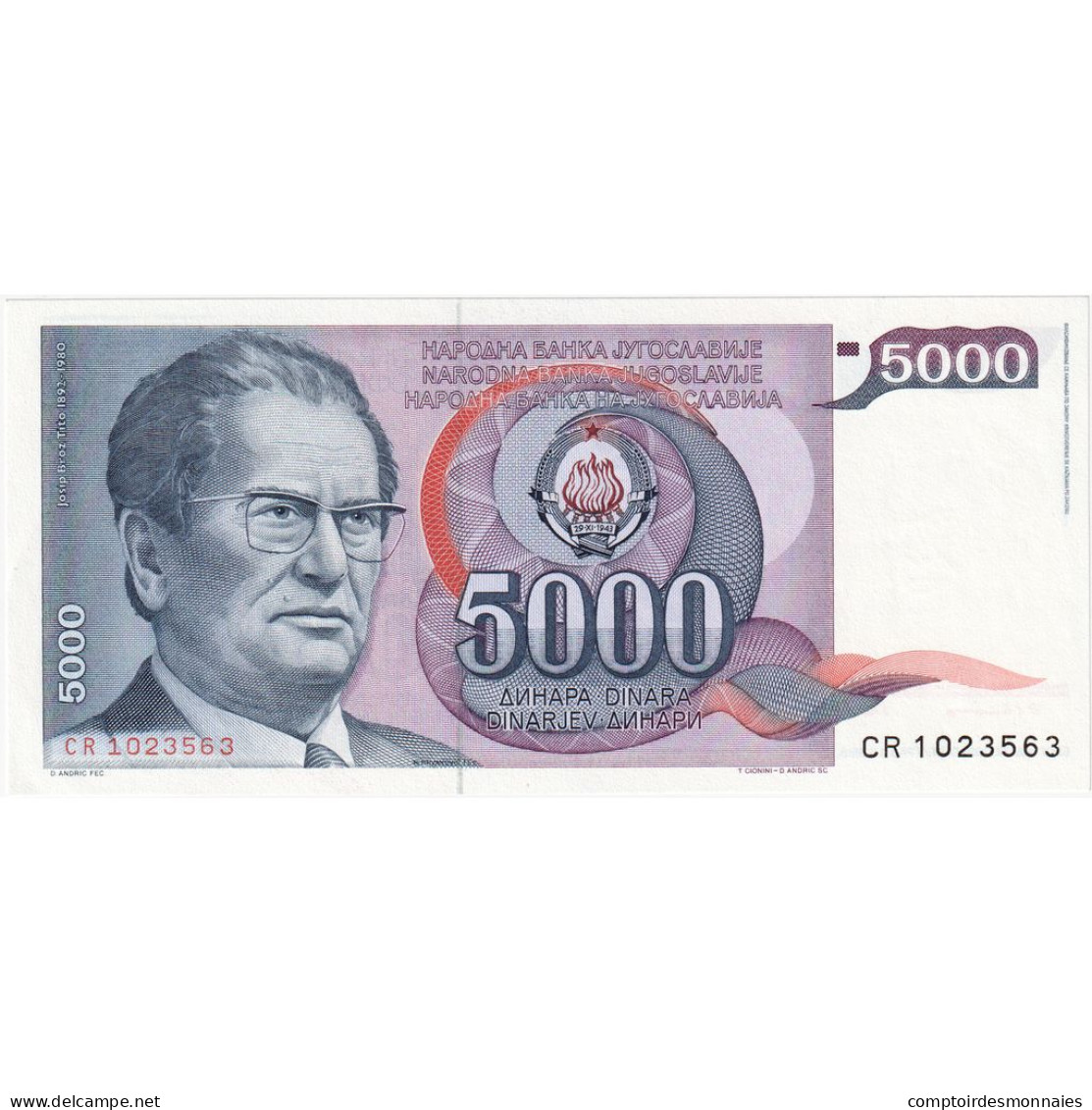 Yougoslavie, 5000 Dinara, 1985, 1985-05-01, KM:93a, NEUF - Joegoslavië
