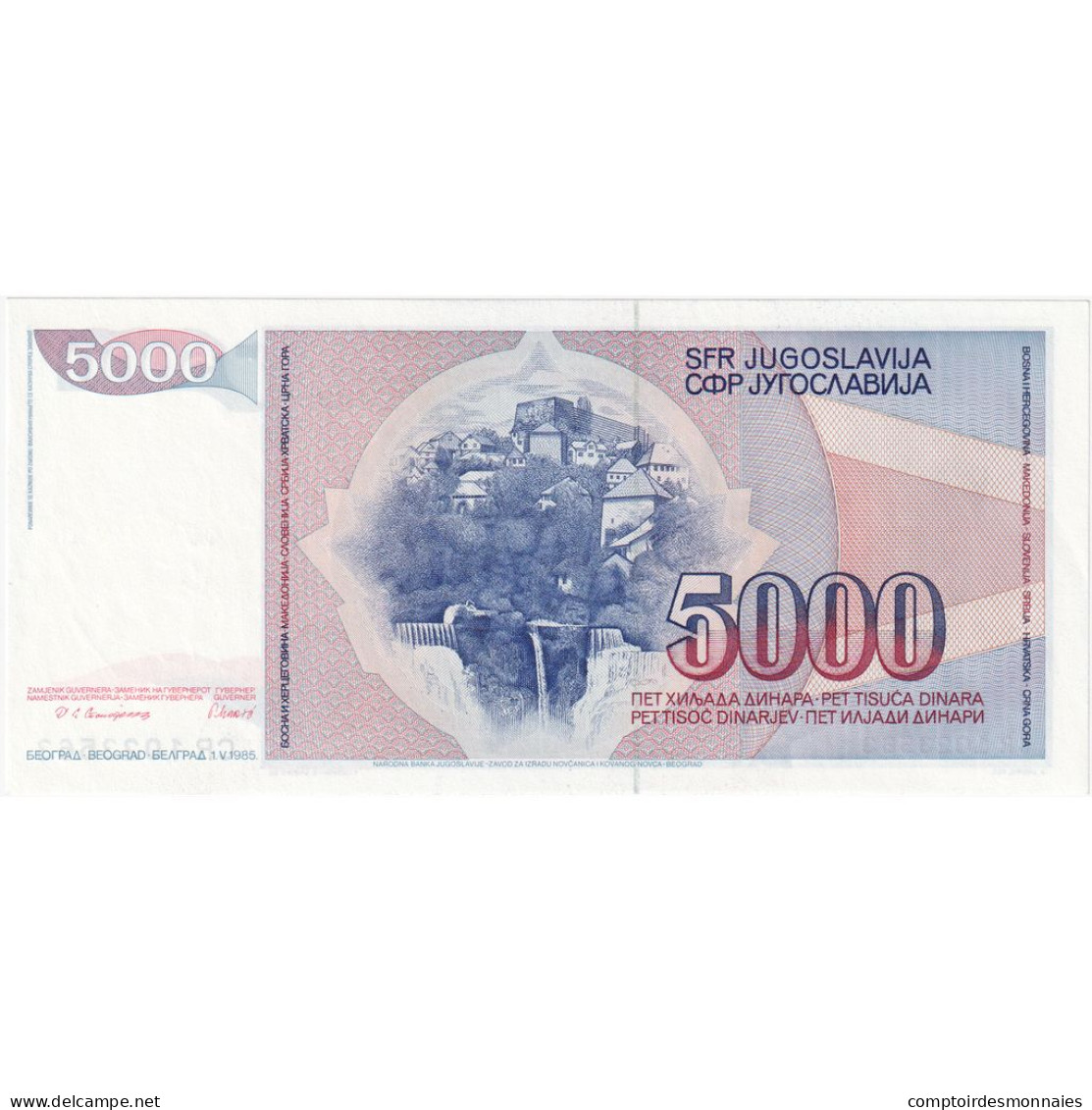 Yougoslavie, 5000 Dinara, 1985, 1985-05-01, KM:93a, NEUF - Yougoslavie