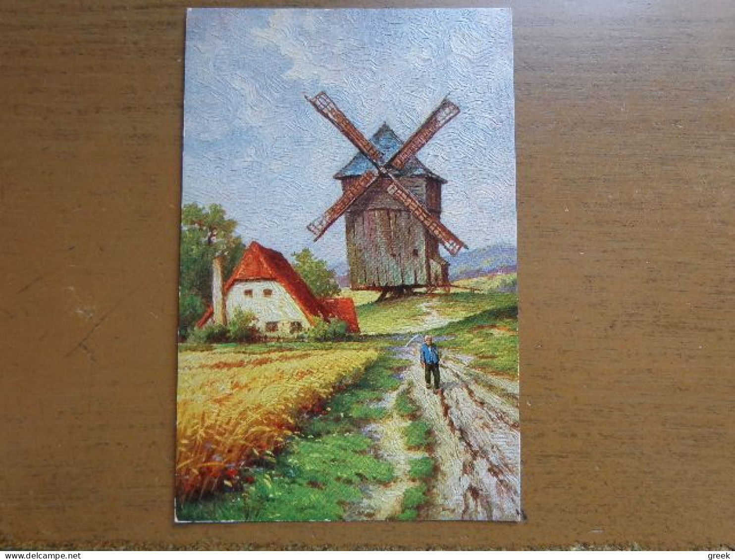 Molen, Moulin, Mill / Fantasie Kaartje Met Relief --> Onbeschreven - Windmills