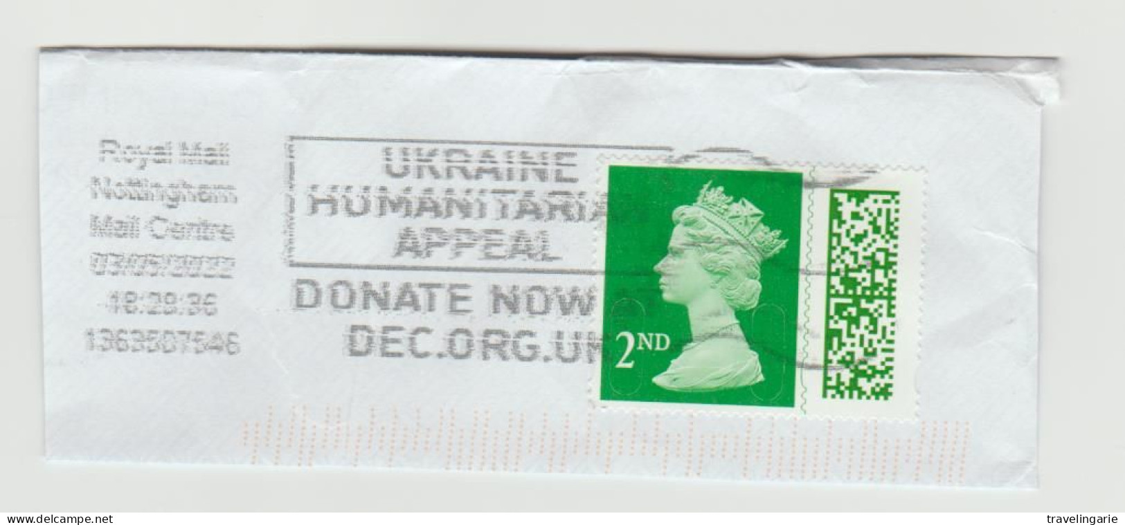 United Kingdom 2022 2nd Class With Barcode With 'Ukraine Humanitarian Appeal' Slogan ° Used - Gebruikt