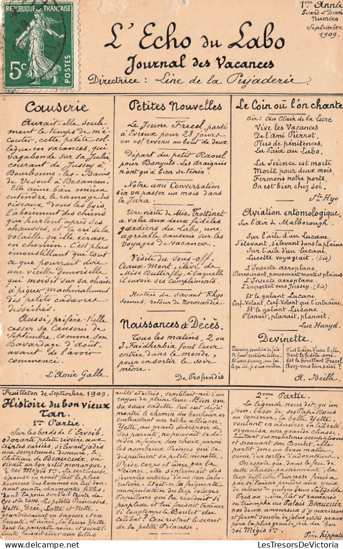 FRANCE - Haute Saône - Expédié De Haute Saône - Journal - L'Echo Du Labo - Carte Postale Ancienne - Other & Unclassified