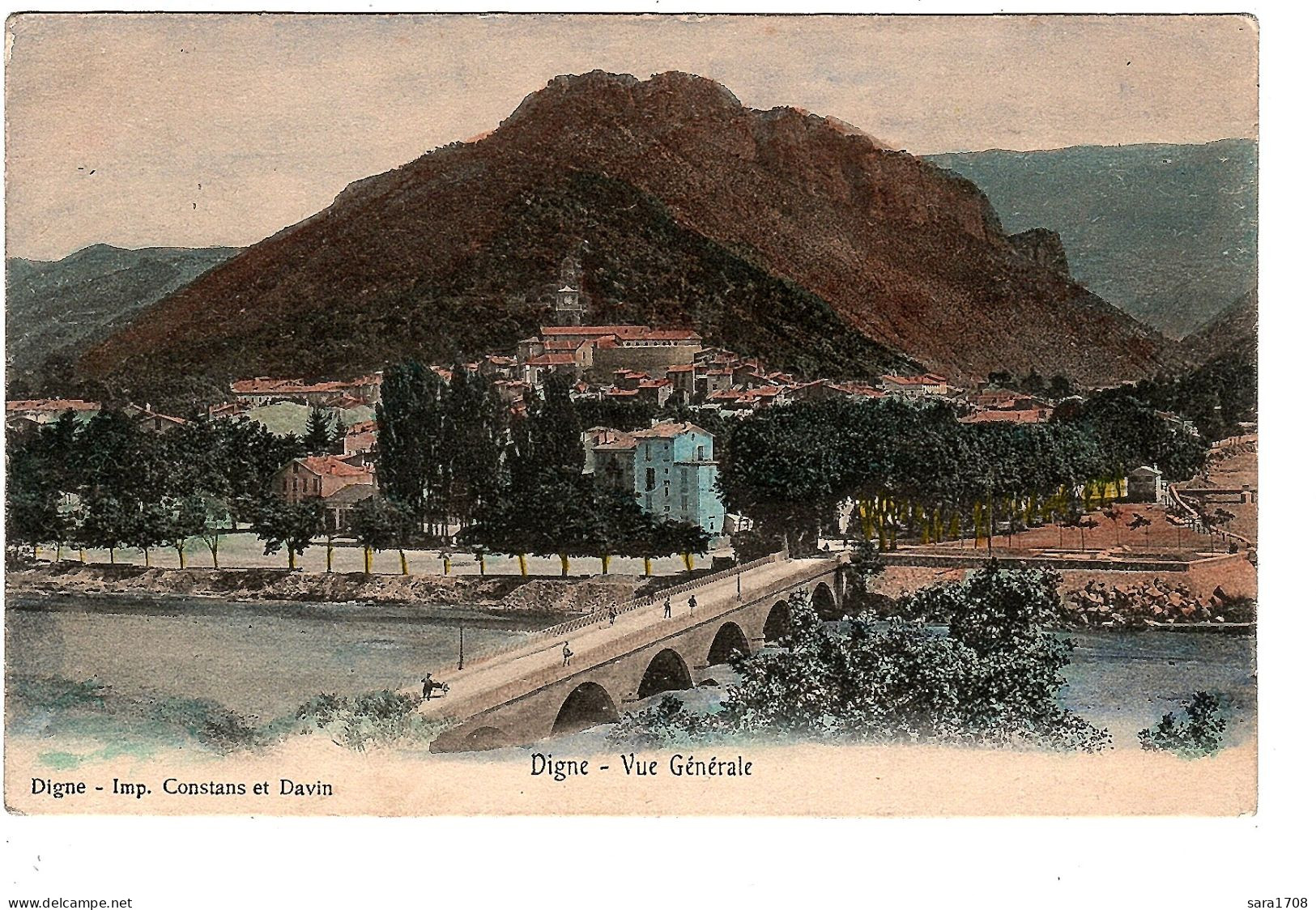 04 DIGNE, Vue Générale Et Le Grand Pont. éditeur DAVIN & CONSTANS. 2 SCAN. - Digne