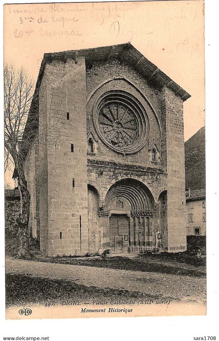 04 DIGNE, La Vieille Cathédrale. éditeur E.L.D. 2 SCAN. - Digne