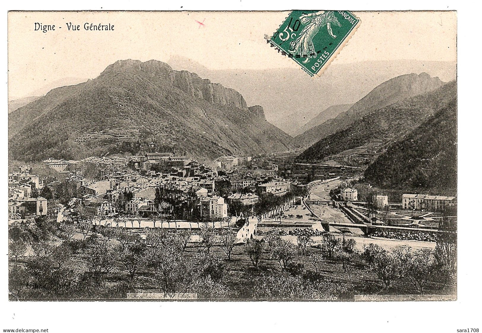 04 DIGNE, Vue Générale. SANS éditeur. 2 SCAN. - Digne