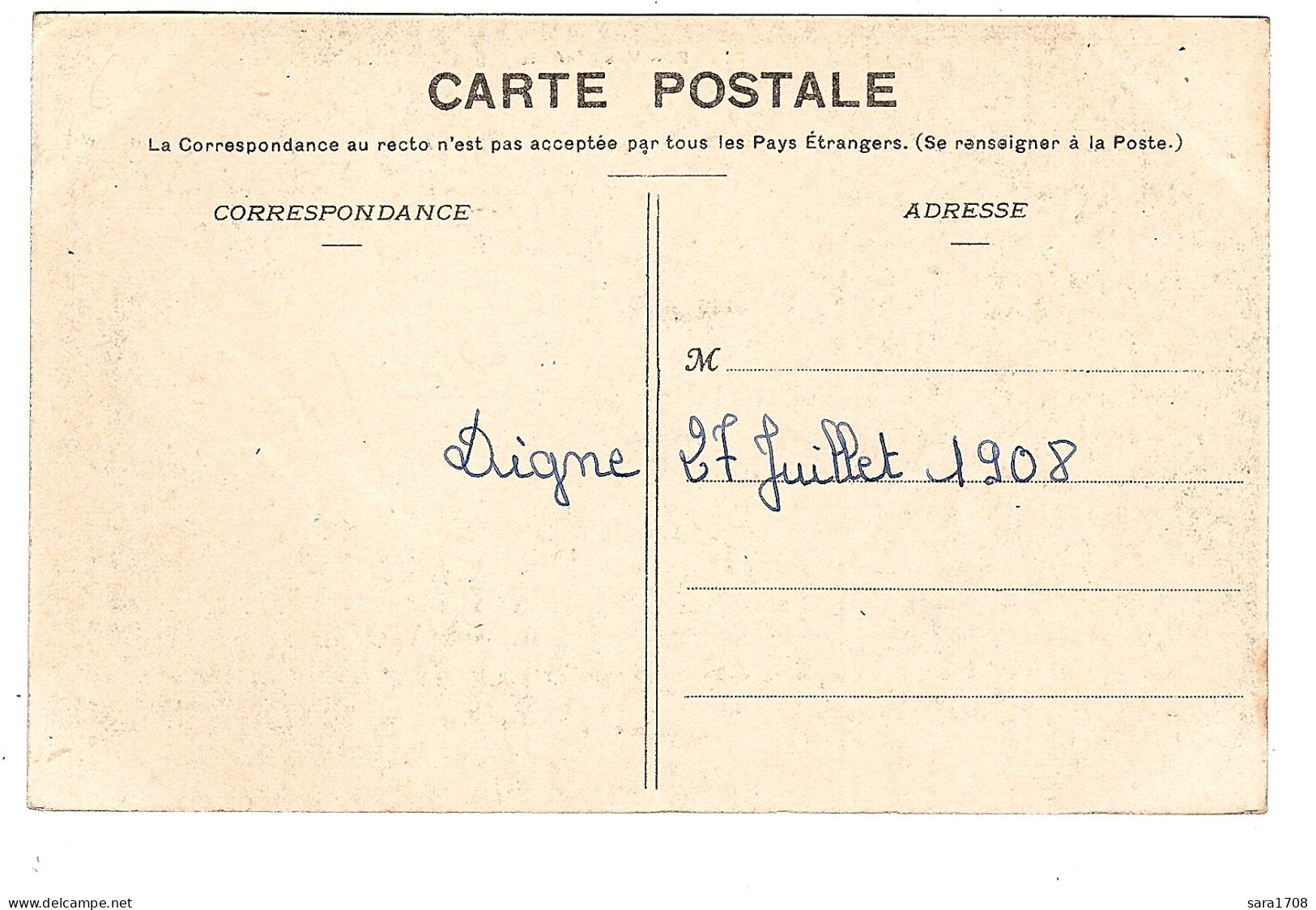04 DIGNE, Vue Générale 1908. éditeur MILHAUD. 2 SCAN. - Digne