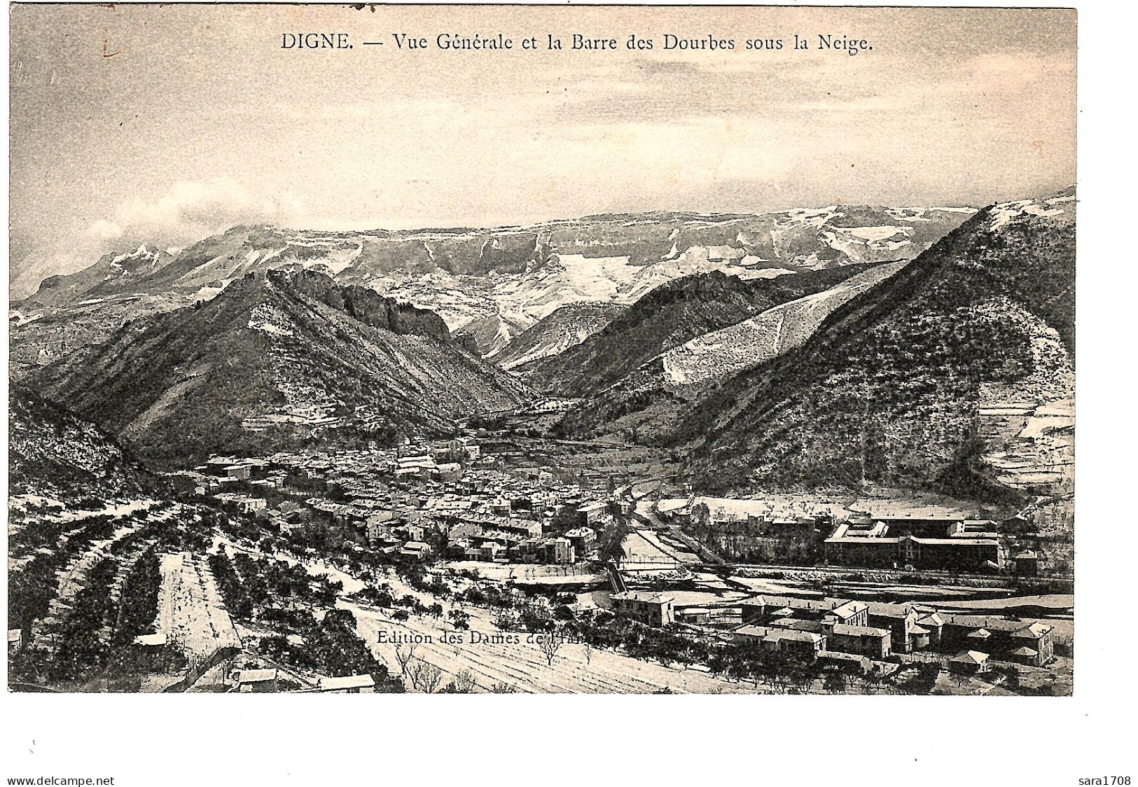 04 DIGNE, Barre Des Dourbes Sous La Neige. éditeur AUX DAMES De FRANCE. 2 SCAN. - Digne