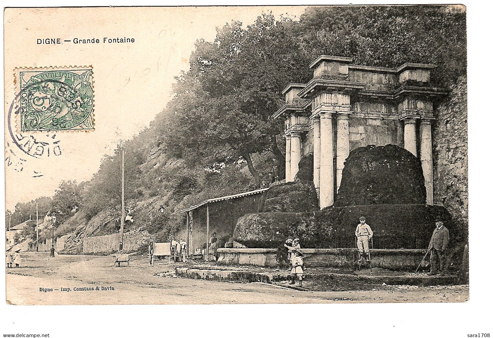 04 DIGNE, Grande Fontaine. éditeur CONTANS & DAVIN. 2 SCAN. - Digne