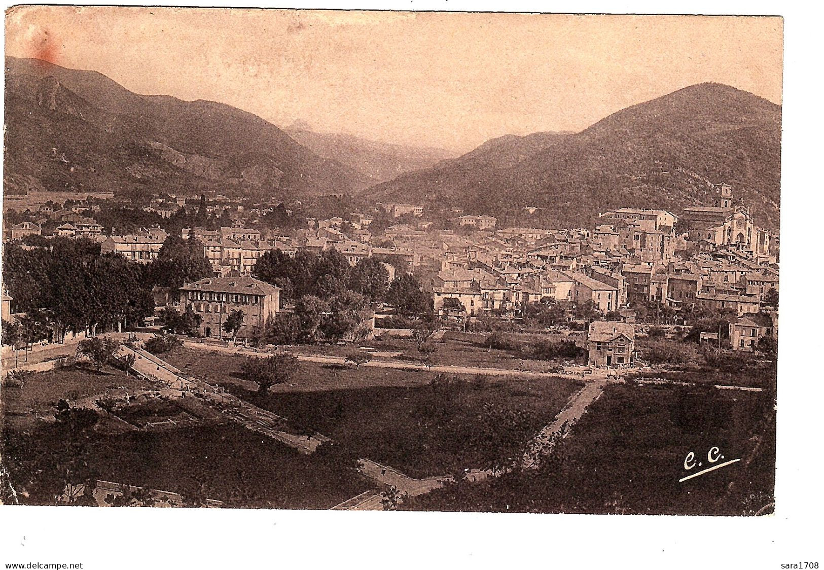 04 DIGNE, Vue Et La Cloche De Barles. éditeur E. CHRÉTIEN. 2 SCAN. - Digne