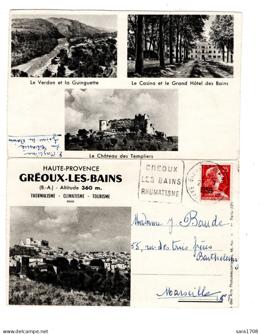 04 GRÉOUX LES BAINS, Carte Lettre. 4 SCAN  - Gréoux-les-Bains