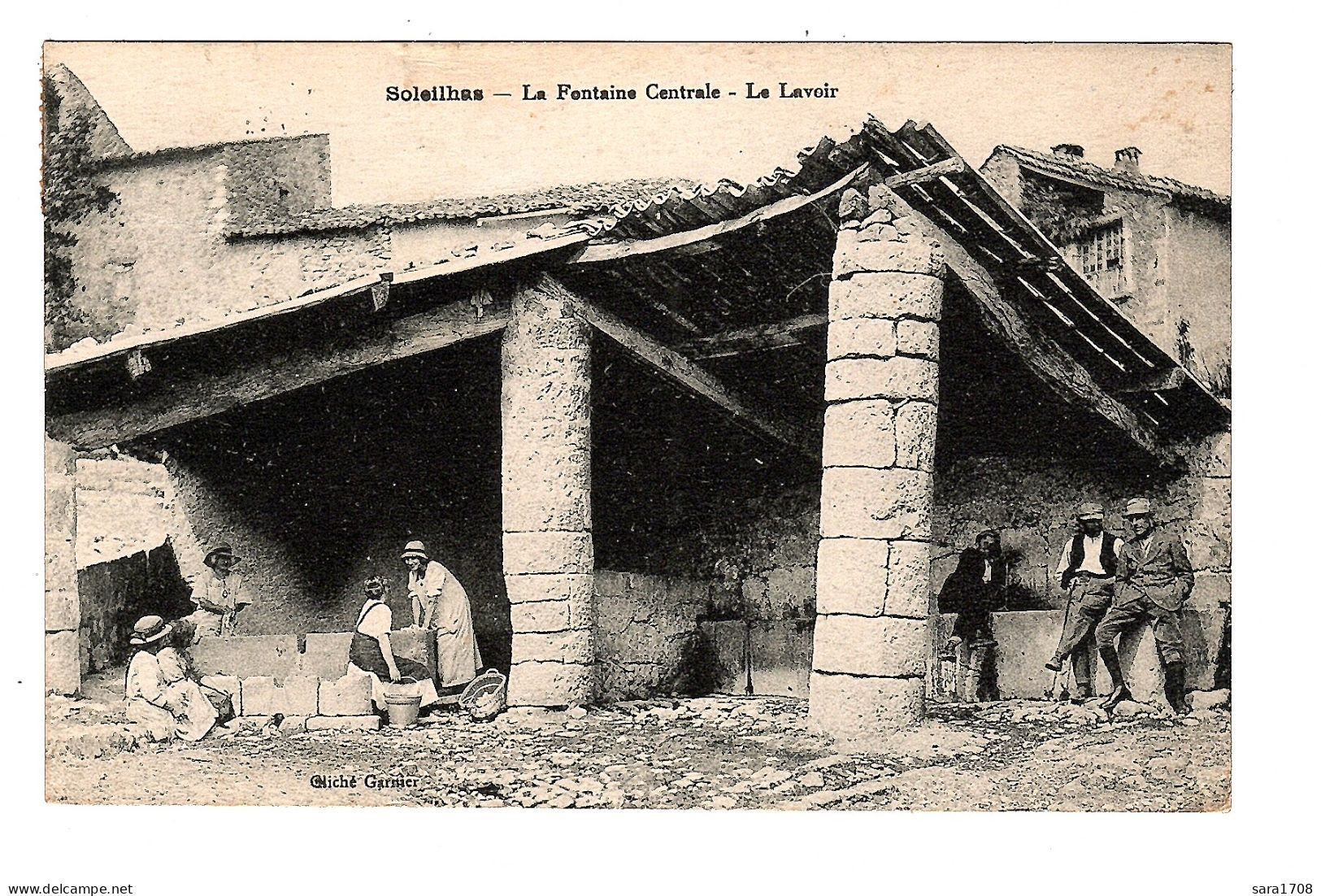 04 SOLEILHAS, La Fontaine Centrale. Le Lavoir. 2 SCAN. - Other & Unclassified