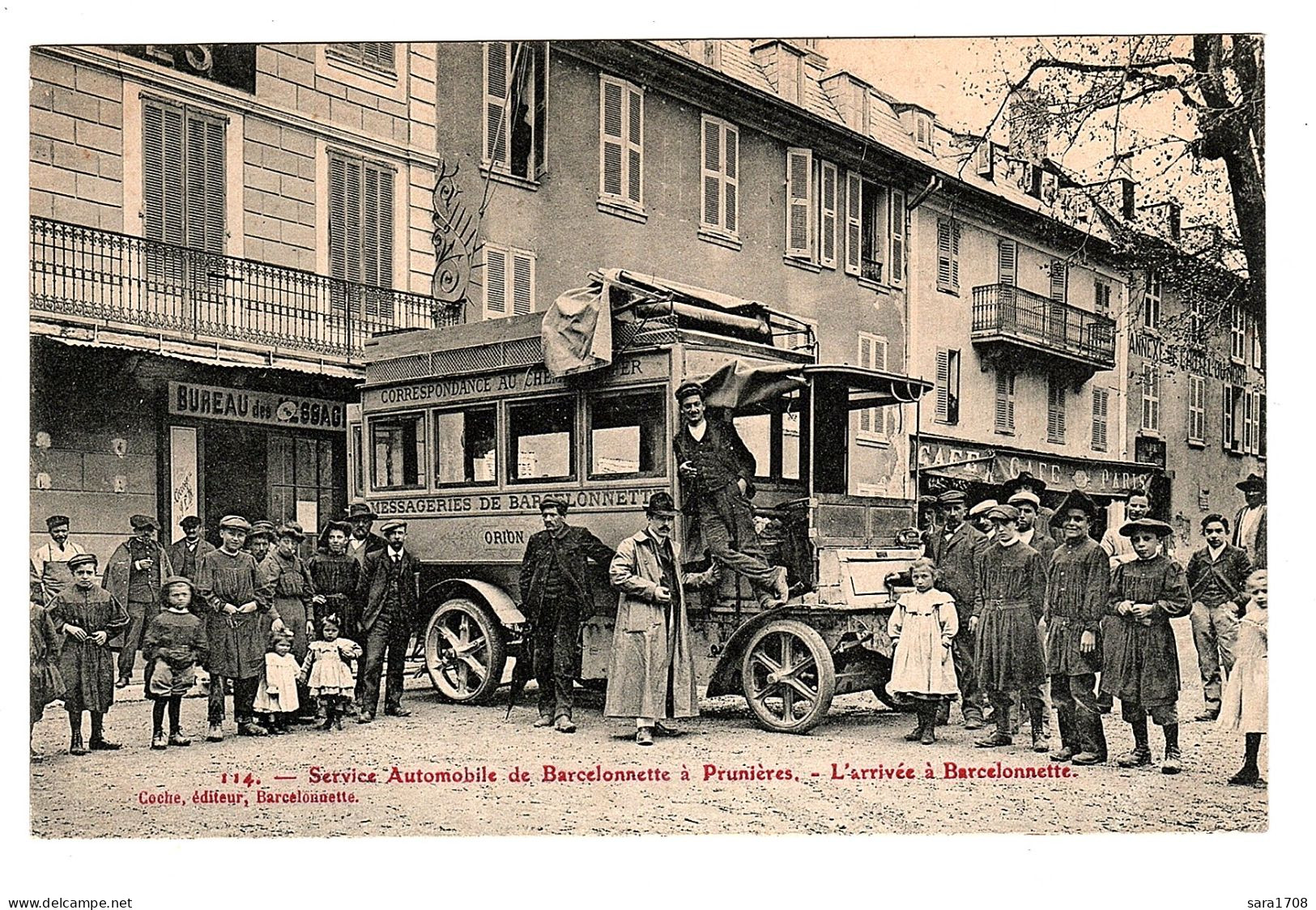 04 BARCELONNETTE, Service Automobile Prunières-Barcelonnette. Arrivée à Barcelonnette. 2 SCAN. - Barcelonnette