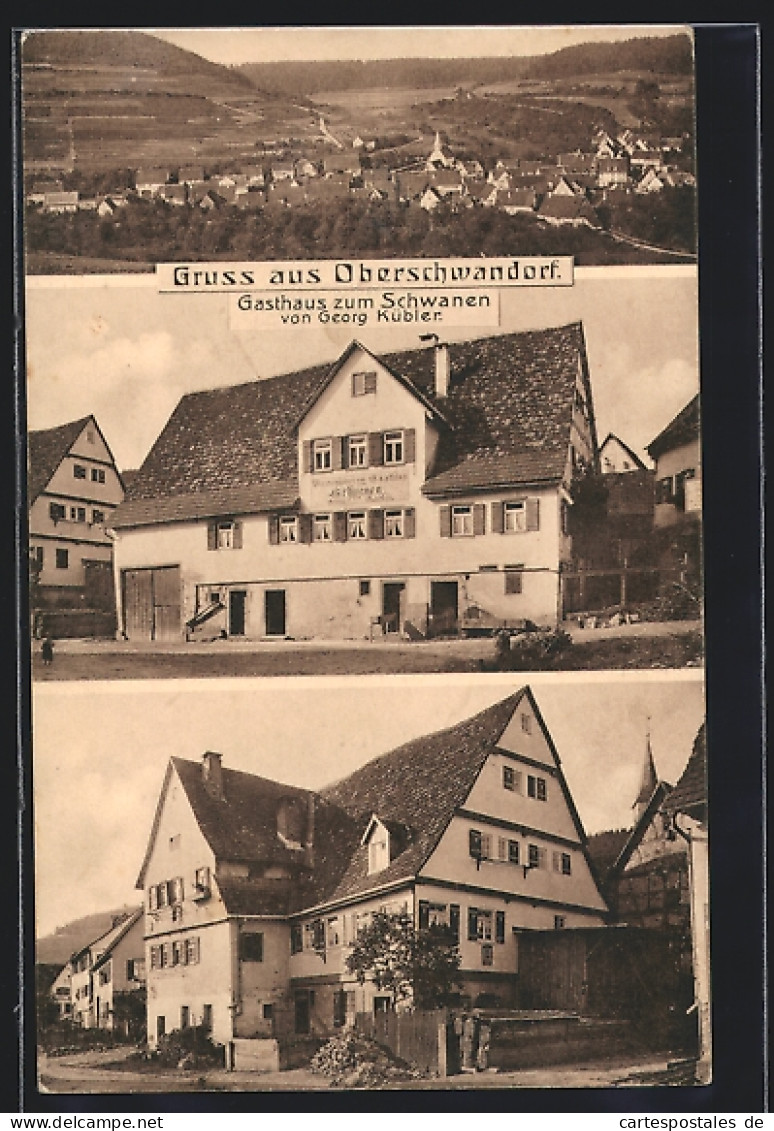 AK Oberschwandorf / Nagold, Gasthaus Zum Schwanen, Wohnhaus, Ortsansicht  - Nagold