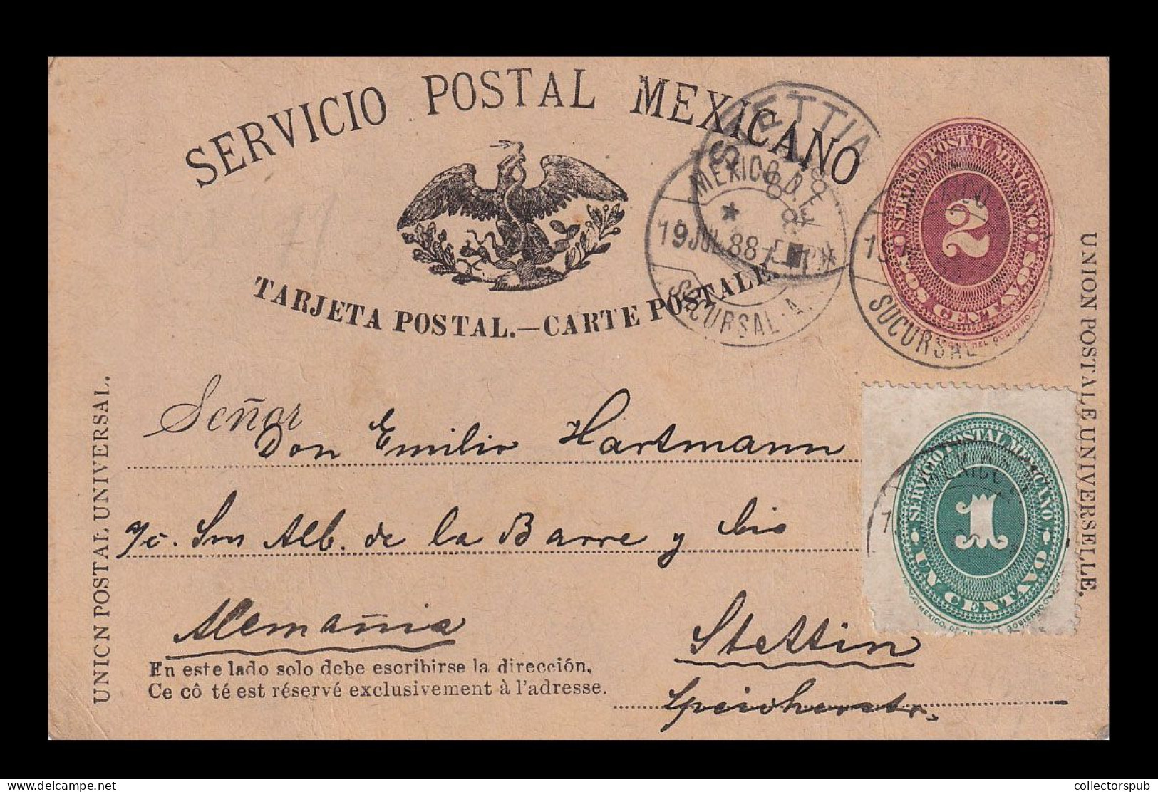 MEXICO 1888. Nice Ps Card To Germany - Mexiko