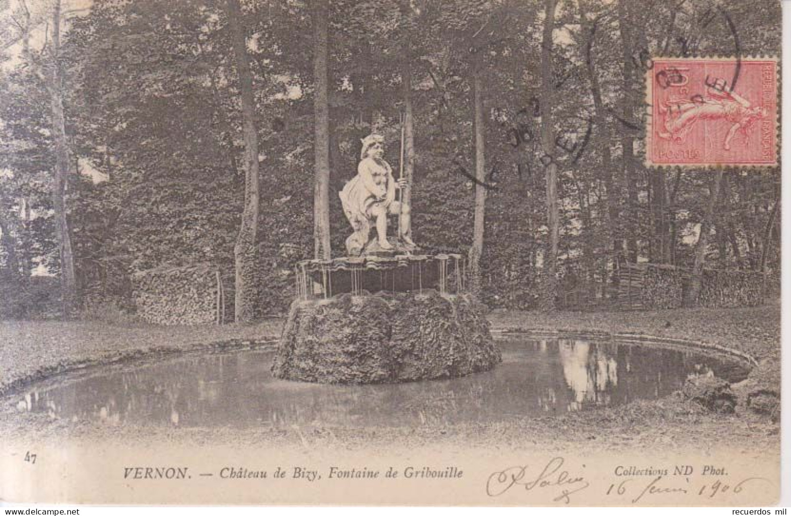 Vernon  Chateau De Bizy Fontaine De Gribouille  1906 - Vernon