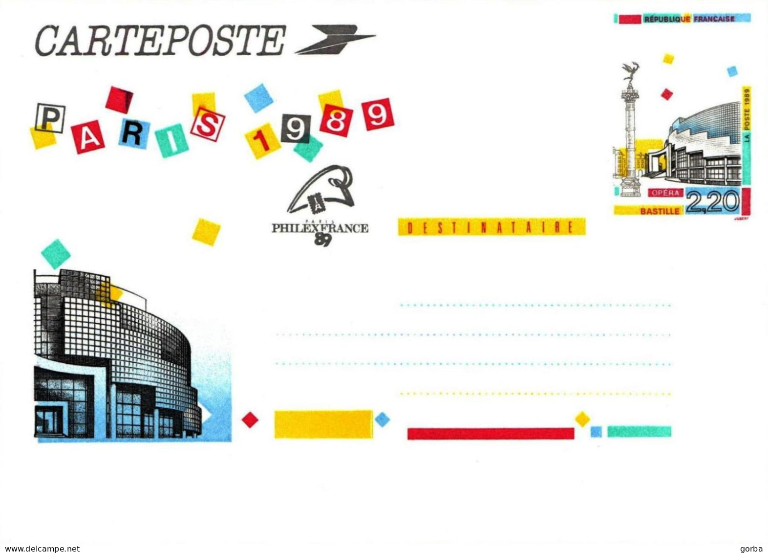 *Carte Postale Entier Postal - Opéra Bastille - Standard Postcards & Stamped On Demand (before 1995)
