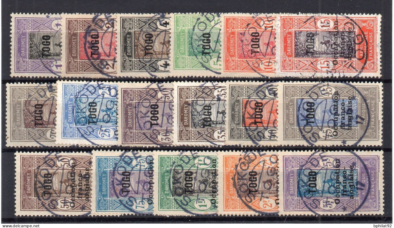 !!! TOGO, SERIE N°84/100 OBLITERATIONS ALLEMANDES SUPERBES - Used Stamps
