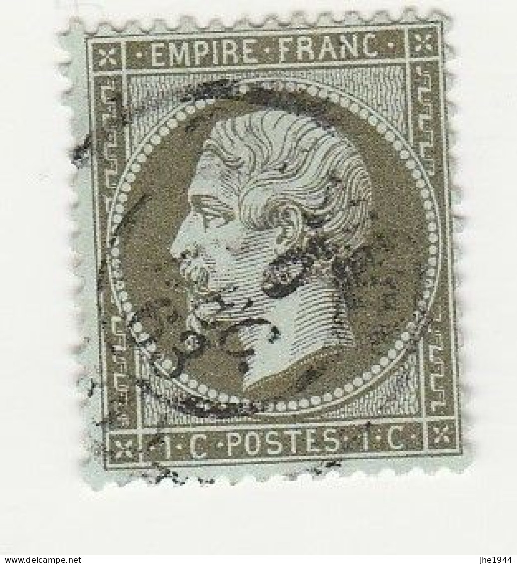 France N° 19 Napoléon III 1 C Olive - 1862 Napoléon III