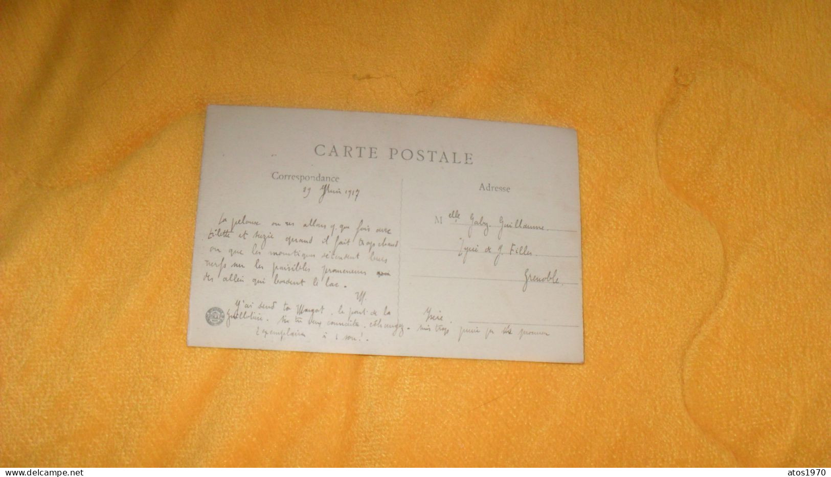 CARTE POSTALE ANCIENNE CIRCULEE DE 1917.../ LYON.- PARC DE LA TETE D'OR. PELOUSE DES EBATS... - Sonstige & Ohne Zuordnung