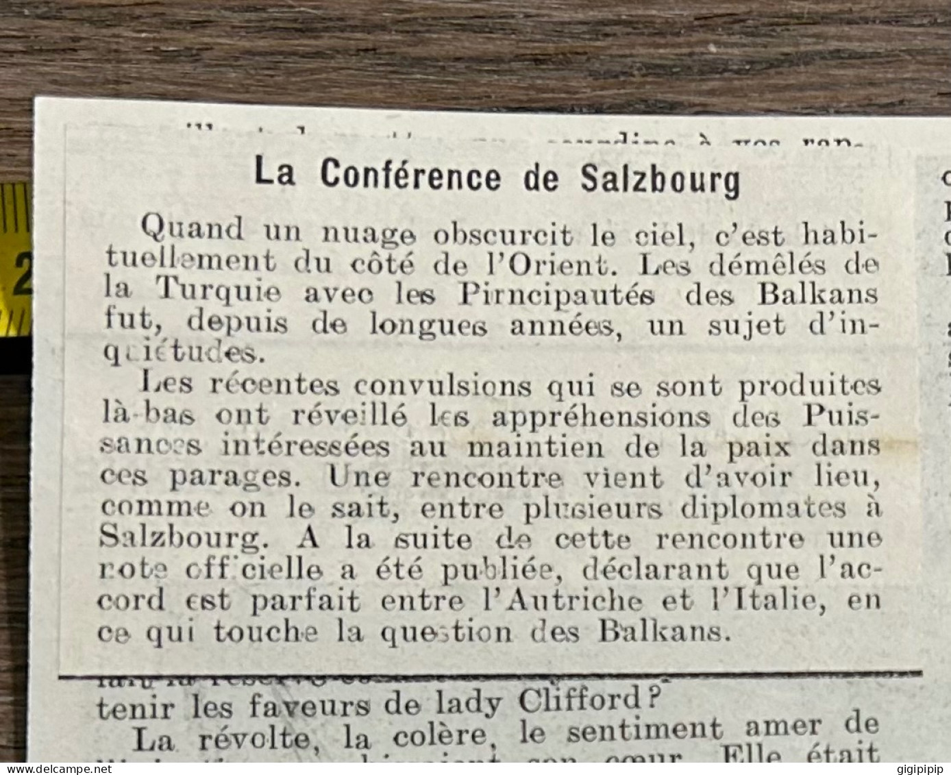 1908 PATI L'ENTREVUE DE SALZBOURG Comte De Lutzow Tittoni Baron D'Archenthal Le Duc D'Avernas, - Verzamelingen