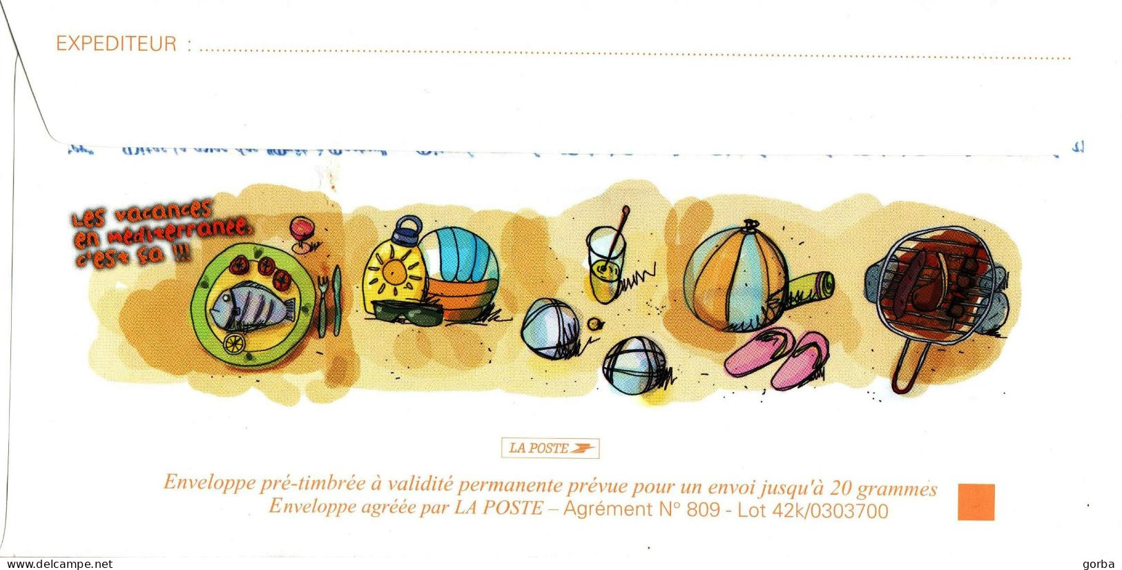 *Enveloppe Entier Postal - PAP - Les Vacances En Méditerranée C'est Coll Neuve - Listos A Ser Enviados: Otros (1995-...)