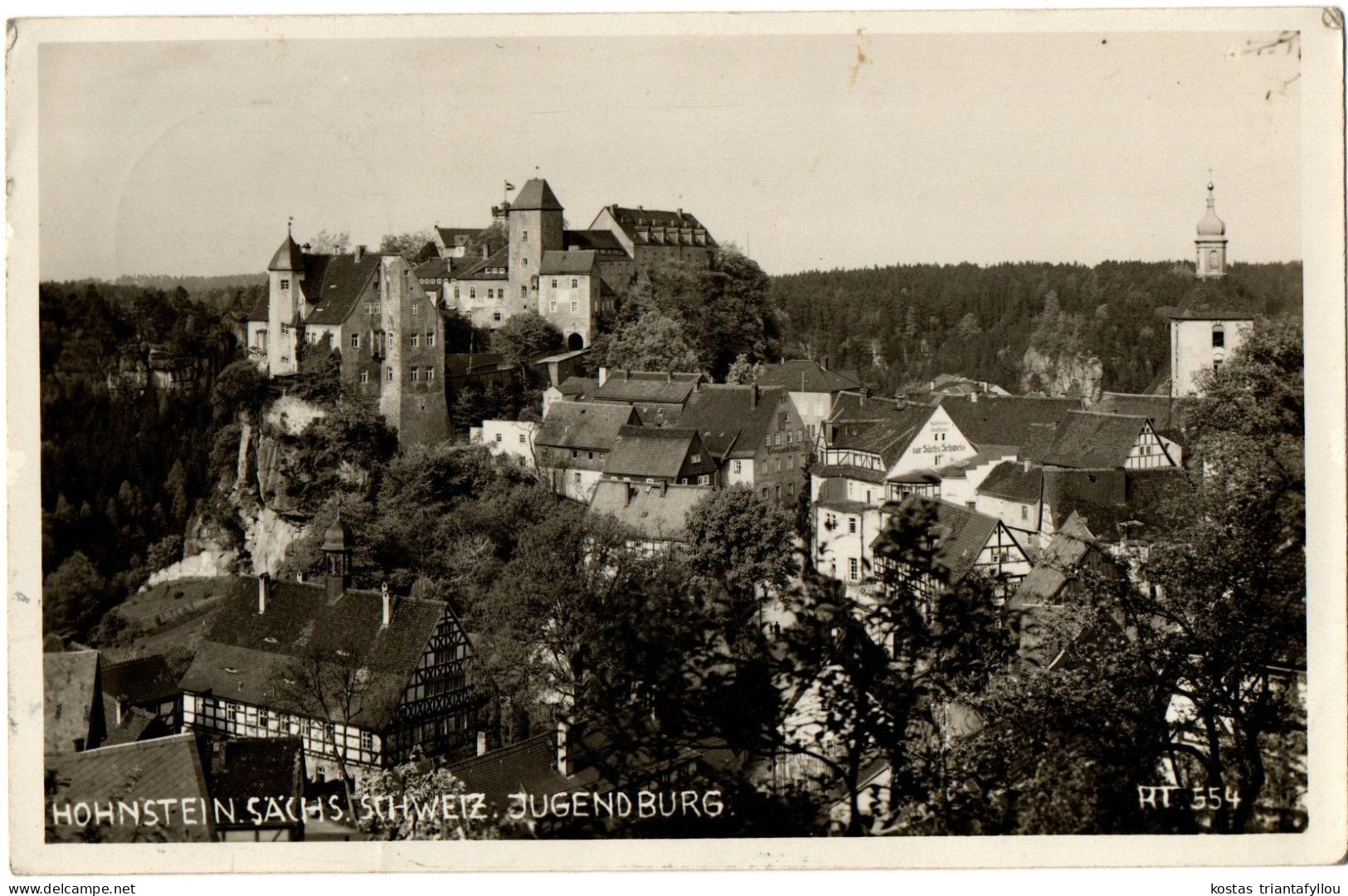 1.12.25 GERMANY, HOHNSTEIN, JUGENDBURG, PHOTOGRAPH, 1937, POSTCARD - Hohnstein (Sächs. Schweiz)