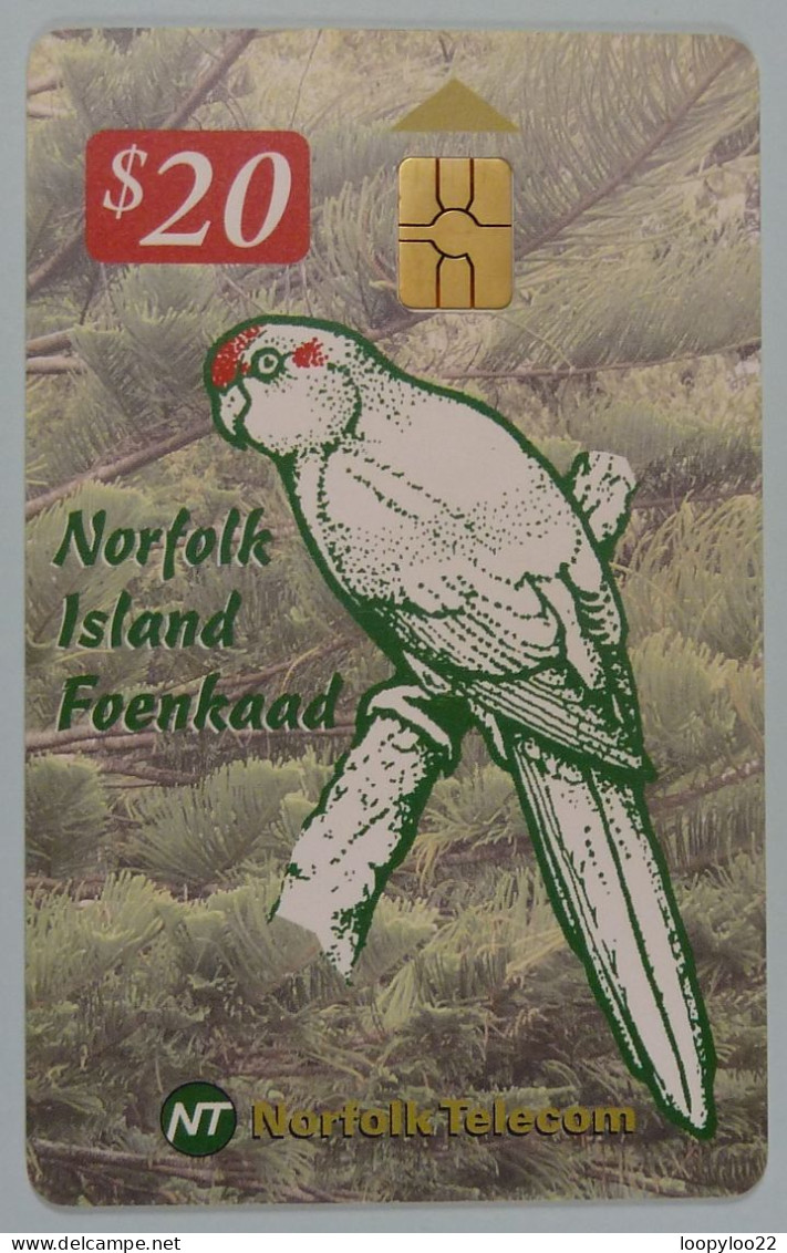 NORFOLK ISLAND - Chip - Green Parrot - $20 - 2000ex - Used - Isla Norfolk