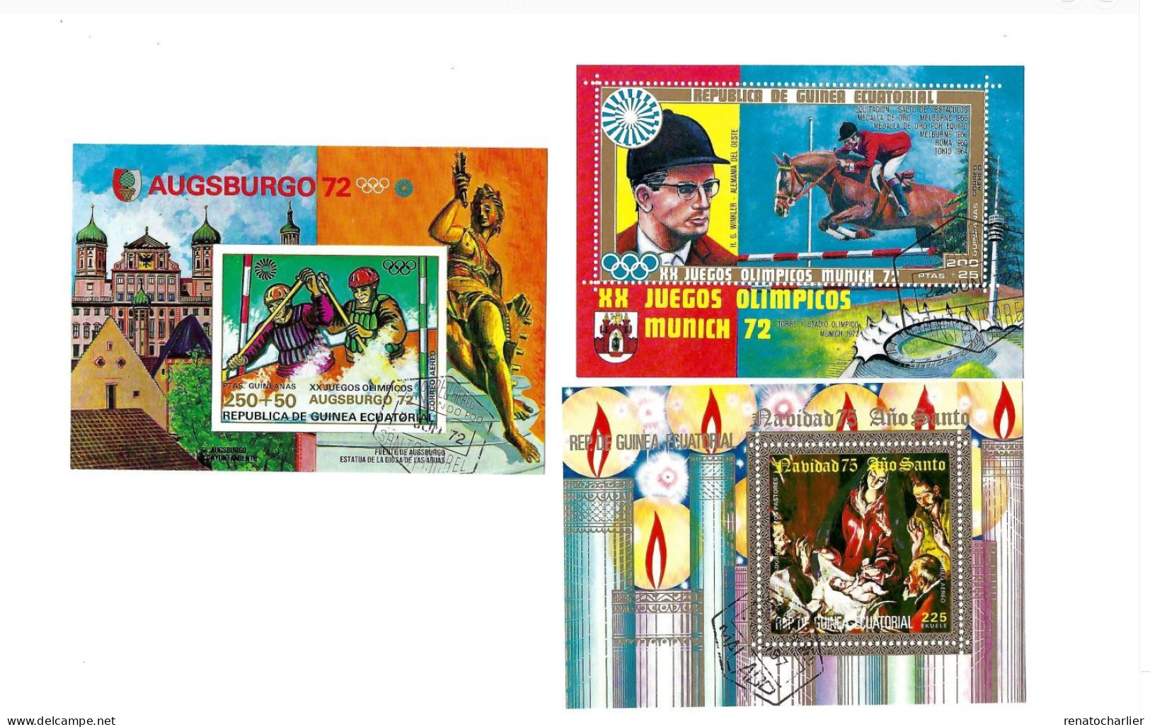 Lot De 12 BF Oblitérés ( Football,oiseaux,olympiques,Venus,art Chinois,Noël) - Equatoriaal Guinea