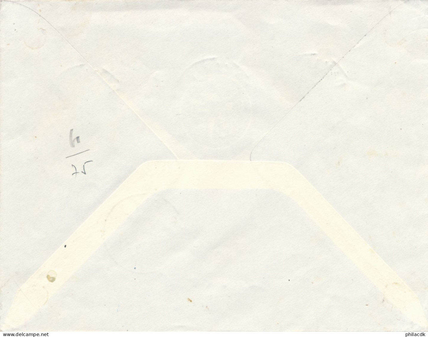 AOF - 3 TIMBRES SUR ENVELOPPE 25EME ANNIVERSAIRE 1ERE TRAVERSEE ATLANTIQUE SUD PAR MERMOZ DAKAR YOFF 1955 - Lettres & Documents
