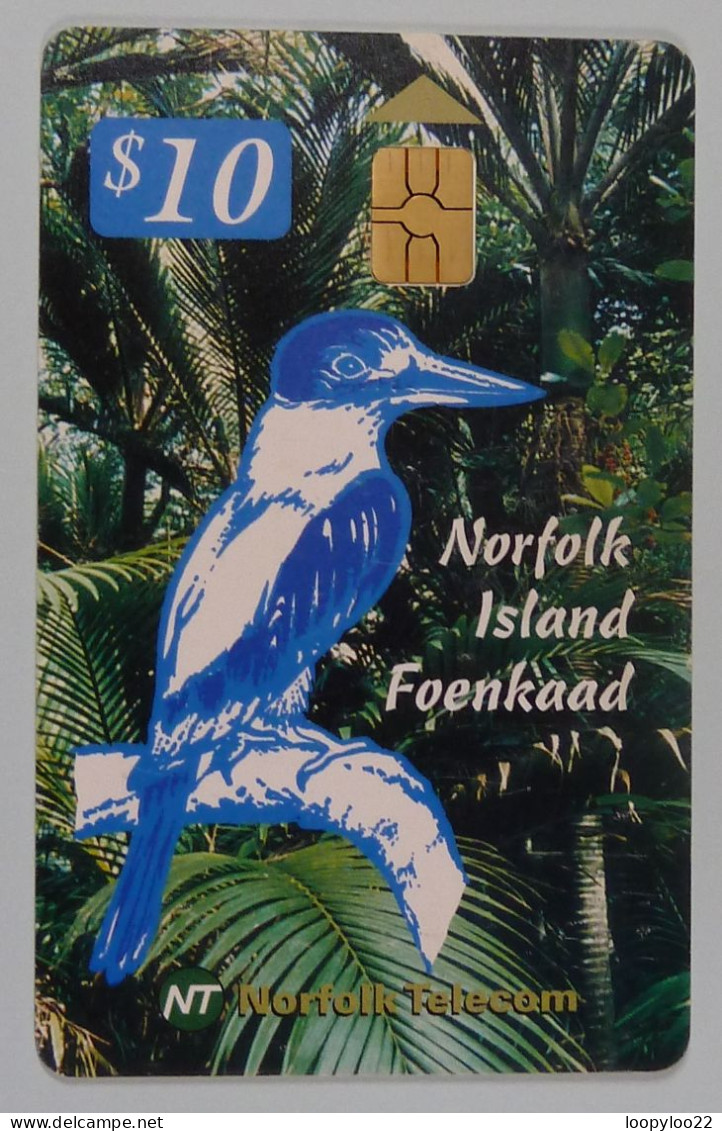 NORFOLK ISLAND - Chip - Sacred Kingfisher - $10 - 2000ex - Used - Norfolk Eiland