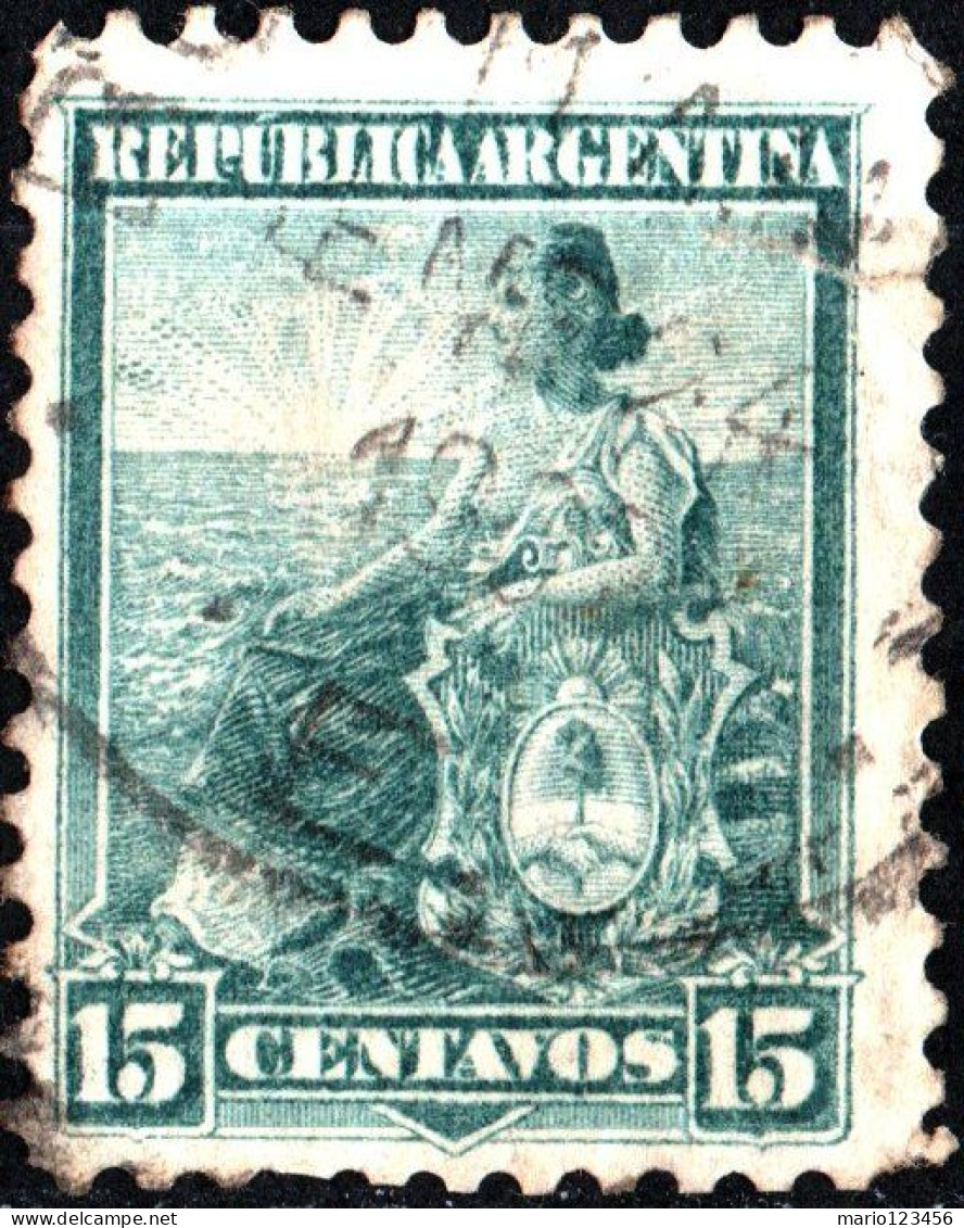 ARGENTINA, SIMBOLI REPUBBLICA, 1901, USATI Mi:AR 109, Scott:AR 132, Yt:AR 120 - Usati