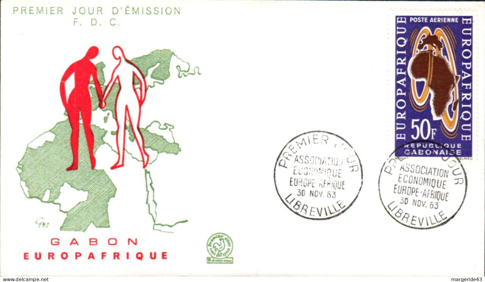 GABON FDC 1963 EUROPAFRIQUE - Gabon