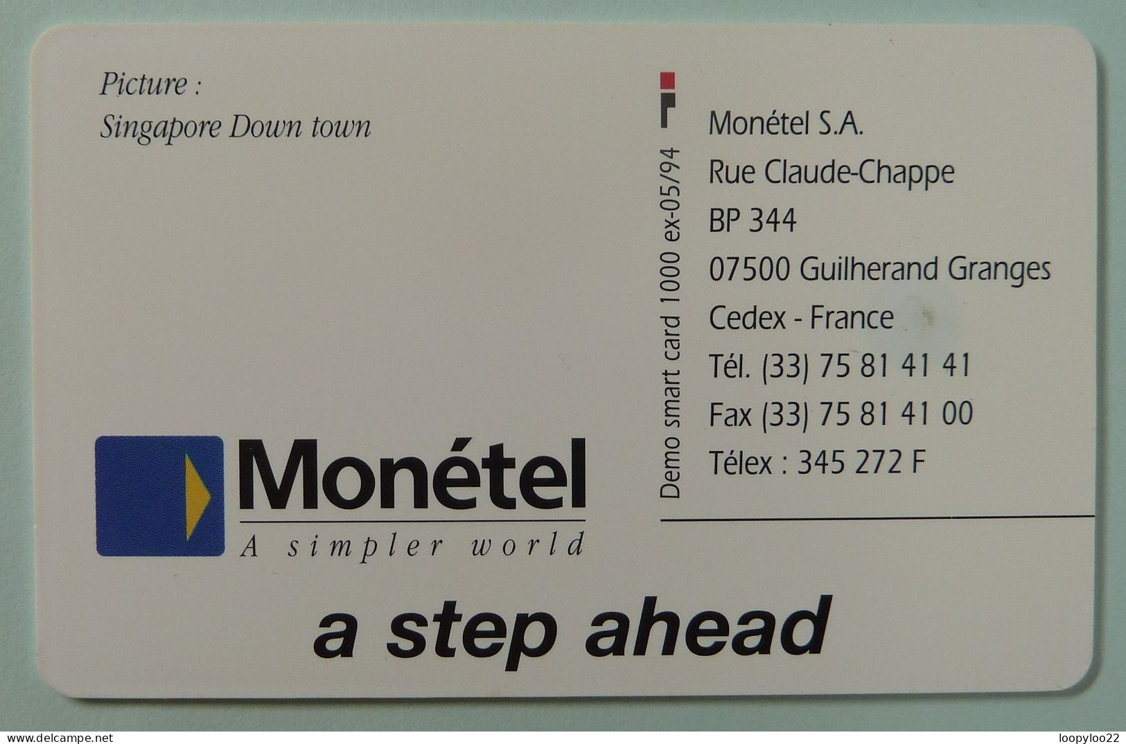 SINGAPORE - Chip - Smartcard - Monetel - Communic Asia '94 - 1000ex - Mint - Singapur