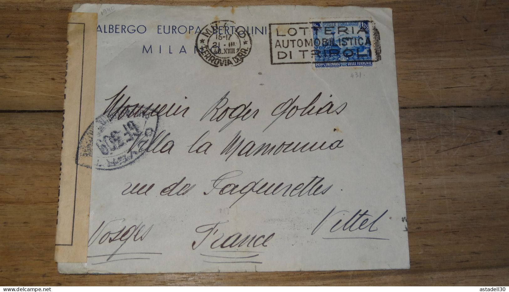 Enveloppe ITALIE, Milano, Censure - 1940 ......... Boite1 ..... 240424-189 - Marcophilie