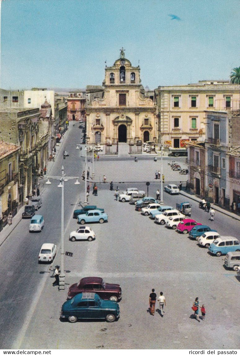 Cartolina Lentini ( Siracusa ) Piazza Duomo - Siracusa