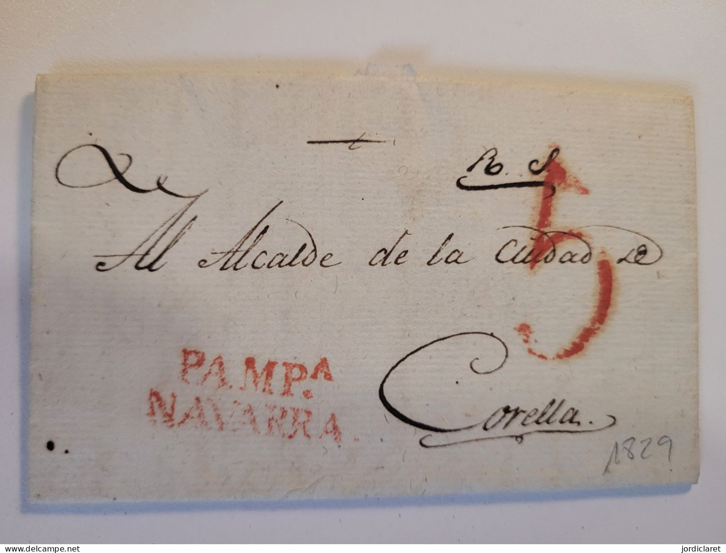 CARTA 1829 MARCA PAMPA NAVARRA - ...-1850 Voorfilatelie